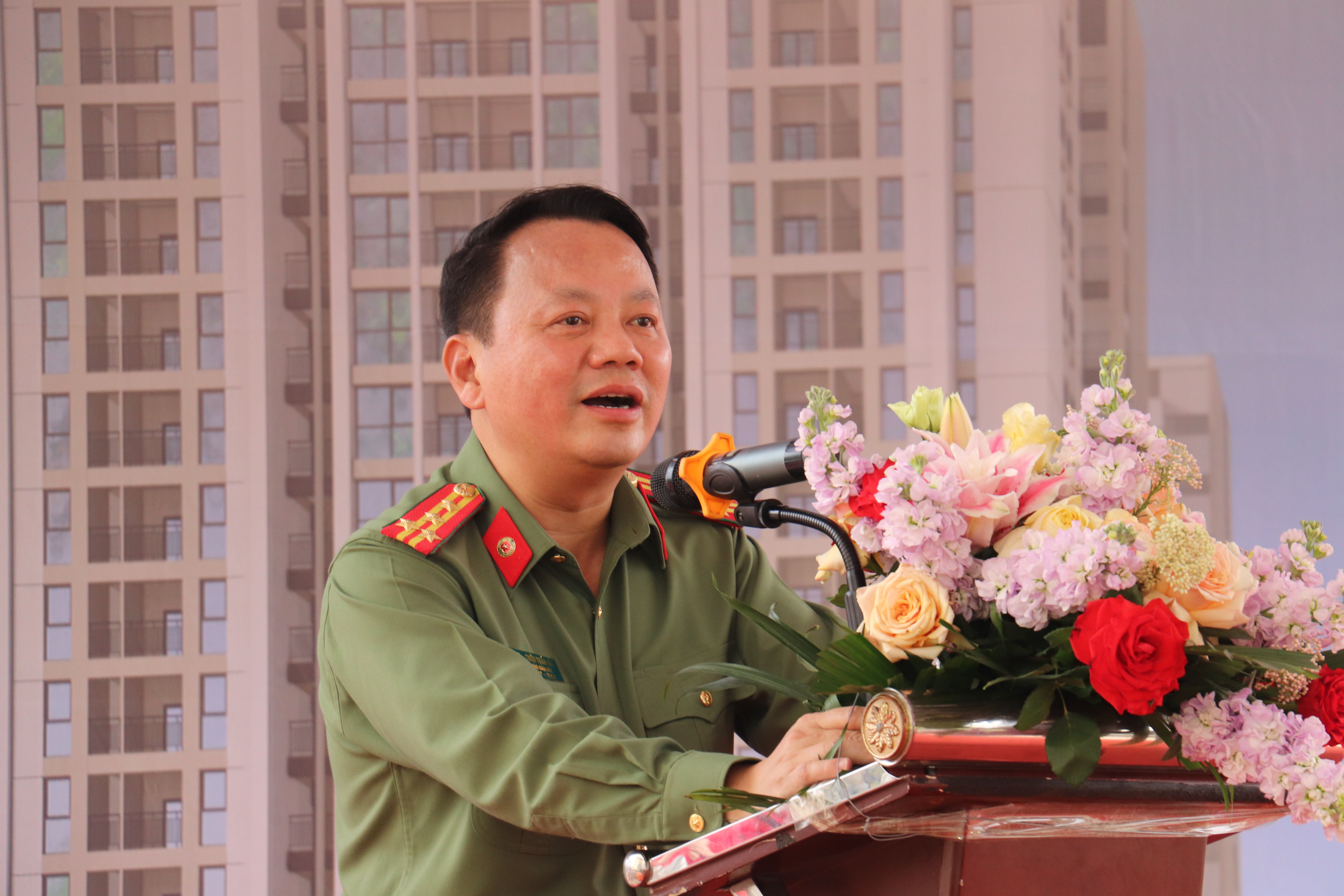 PGĐ Công an tỉnh phát biểu