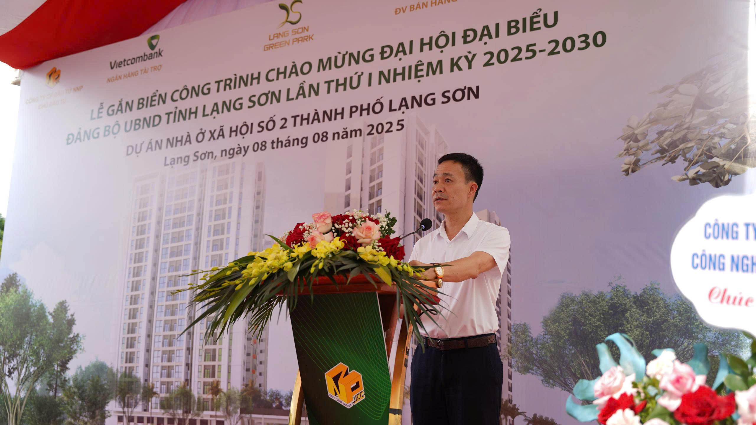 Ông Phan Sỹ Bình, đại diện Chủ đầu tư phát biểu tại buổi lễ 